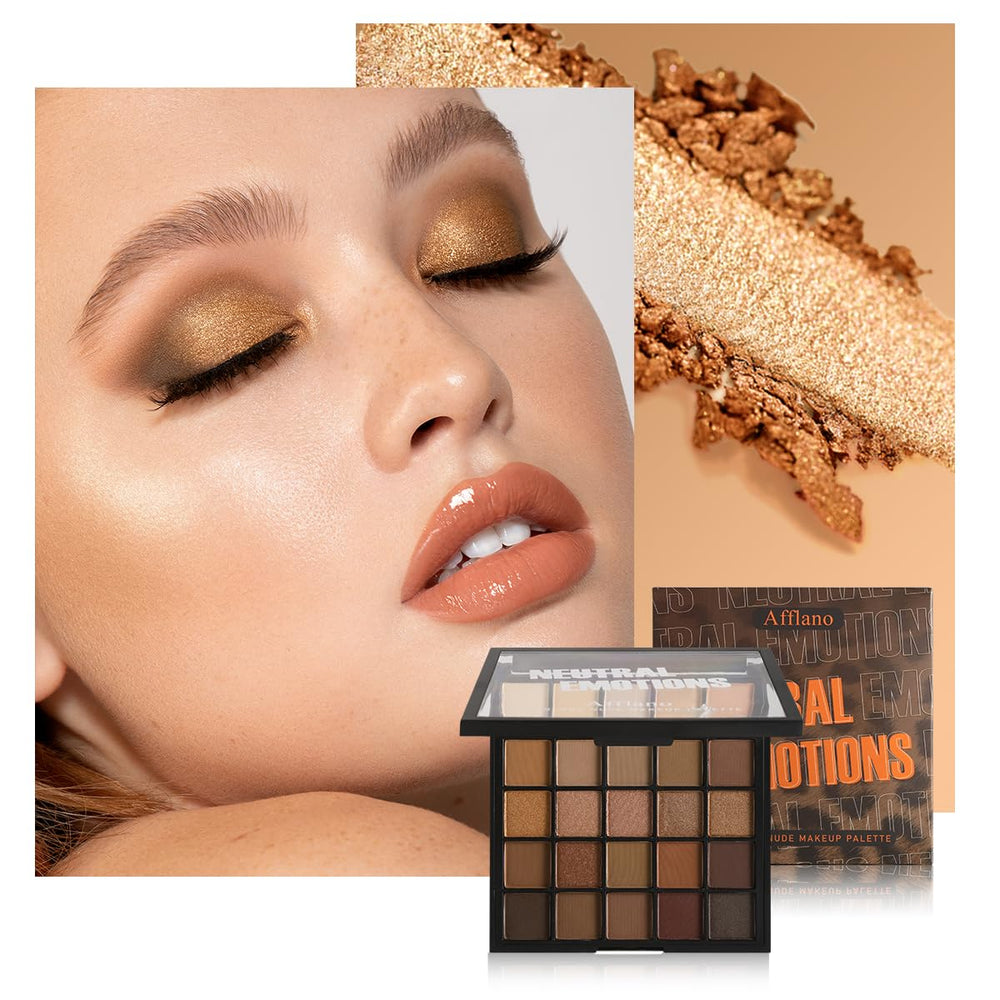 BEUSELF palette held in hand to show compact scale and travel-friendly size