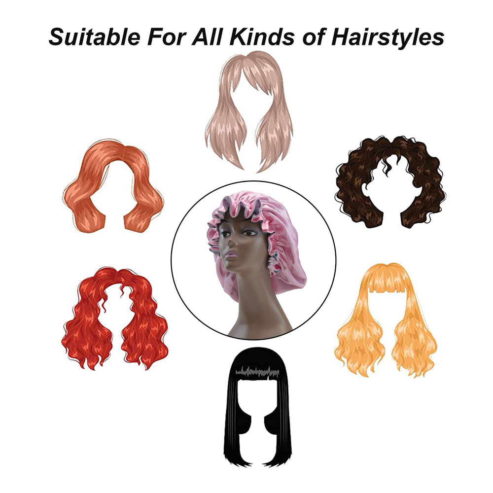 Beutyme size comparison hand holding bonnet showing full-size fit for long hair