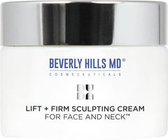 Beverly Hills MD jar front view showing elegant packaging and firming benefit