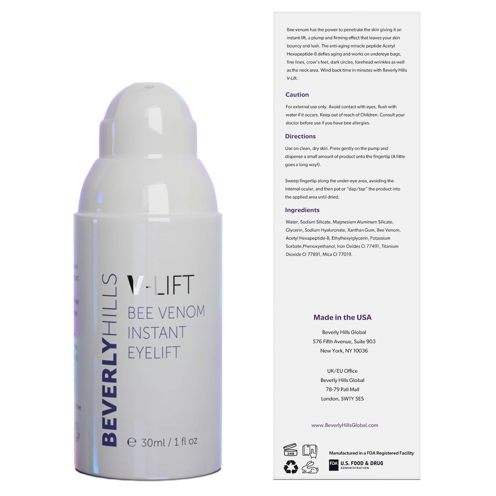 Macro image of bee venom ingredient associated with Beverly Hills V-Lift supporting circulation benefit
