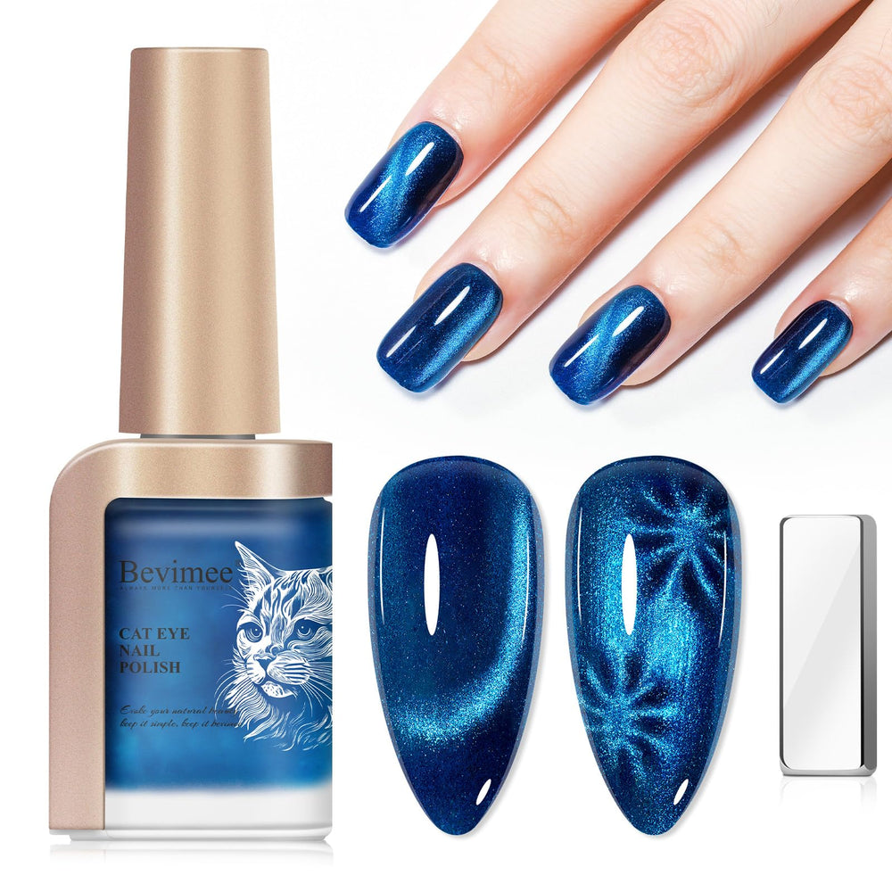 Bevimee front bottle blue showing label and elegant glossy finish