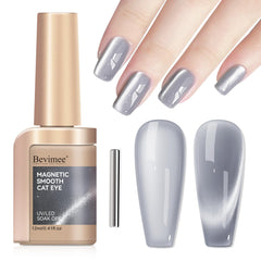 Bevimee front bottle showing moonlight silver holographic polish and label benefit