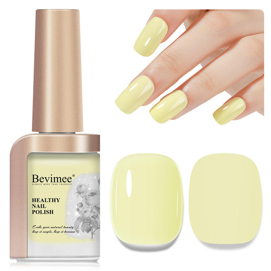 Bevimee front bottle showing pastel yellow shade and glossy finish