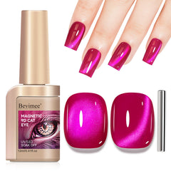 Bevimee front packaging showing hot pink magnetic gel, high-shine benefit