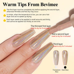 Bevimee brush stroke displaying even application and quick-dry finish