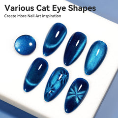 Bevimee magnetic stick detail held above polish creating cat eye effect