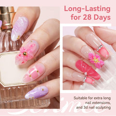Bevimee gel being shaped on nail demonstrating quick extension benefit