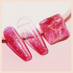 Bevimee nail swatch on fingernails set showing color payoff and layered coverage