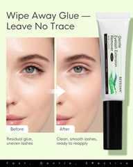 BEYELIAN before-and-after lashes showing residue-free results