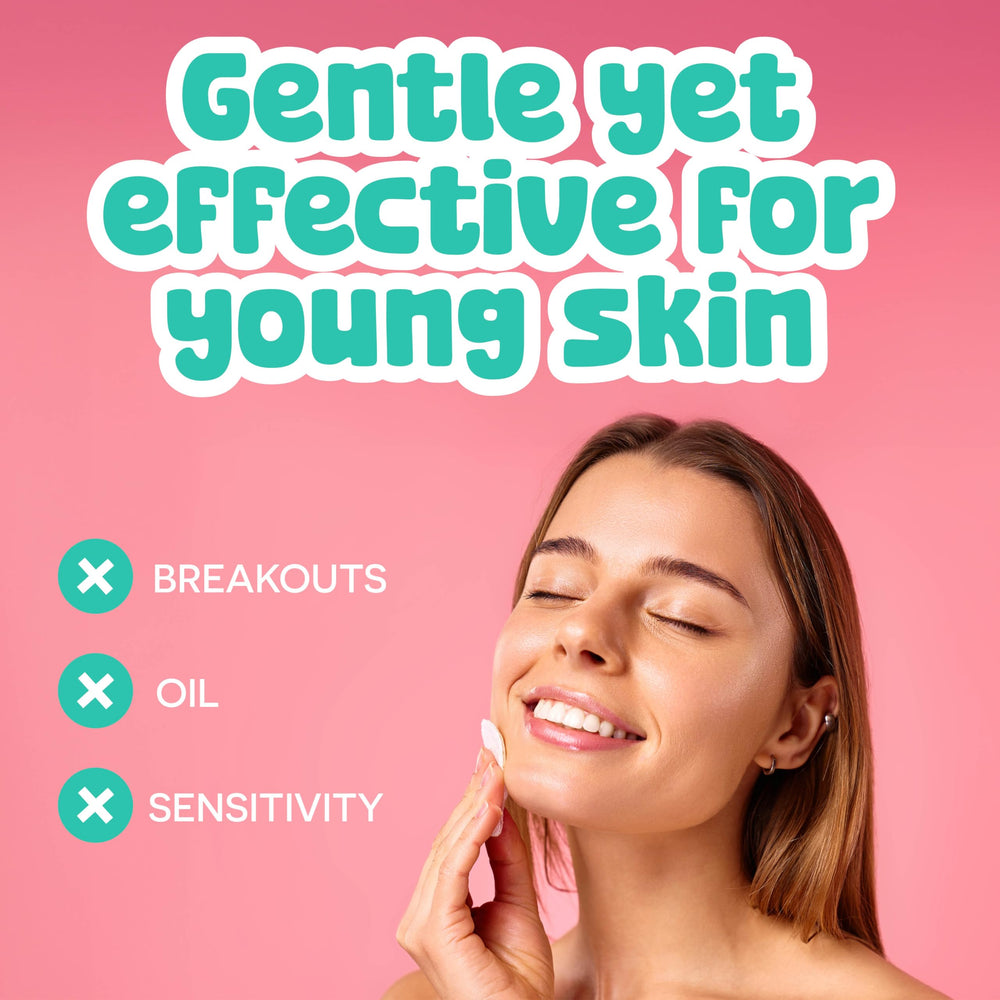 BeYoutiful wipe removing makeup from teen cheek, fast gentle cleanse