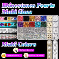 Bezztito close-up of multicolored resin rhinestones showing bright sparkle