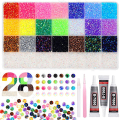 bezztito front packaging showing 32000 rhinestones kit, instant project readiness