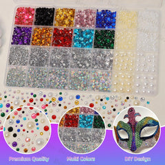 Bezztito nail art demo on fingernail showing layered gems for salon finish