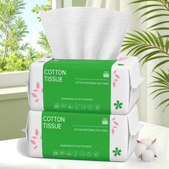 BFHKXW front pack showing 100-count biodegradable face towels, convenient dispensing
