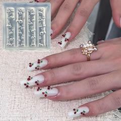 BHCCXZ finished flower applied to a fingernail showing manicure effect and benefit Y2K flair
