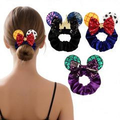 bianbaistar front view of 3-pack clear pouch showing all themed scrunchies benefits visibility