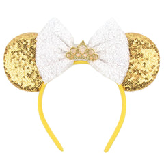 bianbaistar front view headband showcasing gold and white sparkle for festive looks