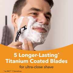 BIC Hybrid 5 Flex blade edge detail demonstrating smooth glide and durability