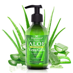 BIGHTURE front label on aloe gel jar showing clear ingredient focus and benefit