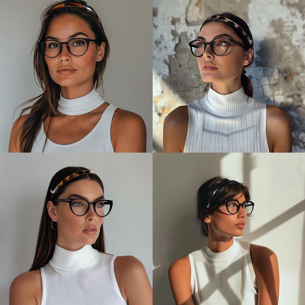 BIKCZEWIN flat lay of black and leopard print bands for versatile outfit matching