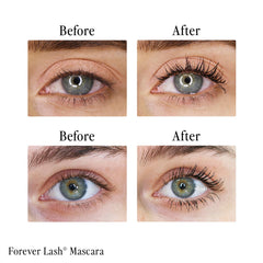 billion dollar brows before and after lashes comparison showing visible length and no clumping