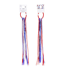 BinaryABC front view of flag hair ties showing patriotic design and style