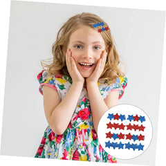 BinaryABC child wearing star hair clips at a parade demonstrating secure hold and celebratory style