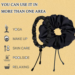 BINCUBE scrunchie shown double-looped for extra hold during activity