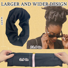 BINCUBE scrunchie holding a high afro puff for volume and hair protection