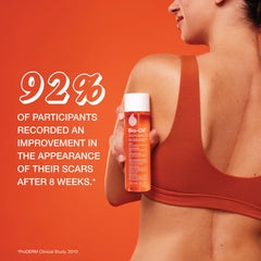 Bio-Oil texture close-up on hand showing lightweight absorption benefit