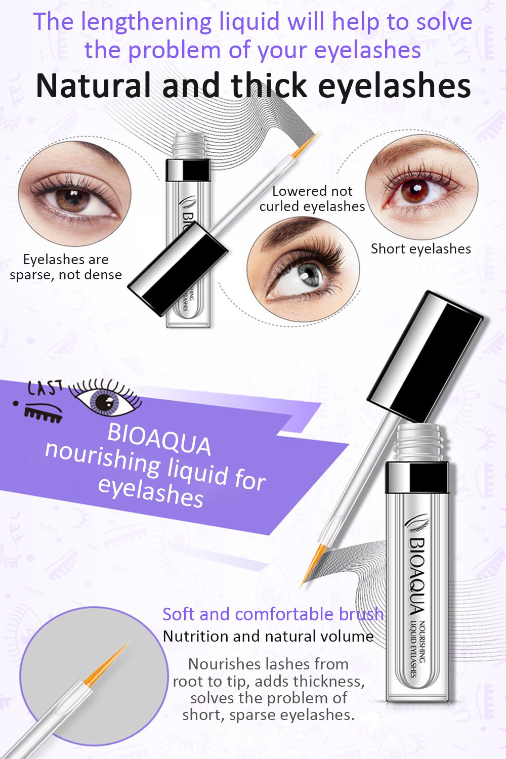 BIOAQUA applied along lash line demonstrating neat application