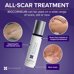 BIOCORNEUM being smoothed over arm scar showing easy spread and protection