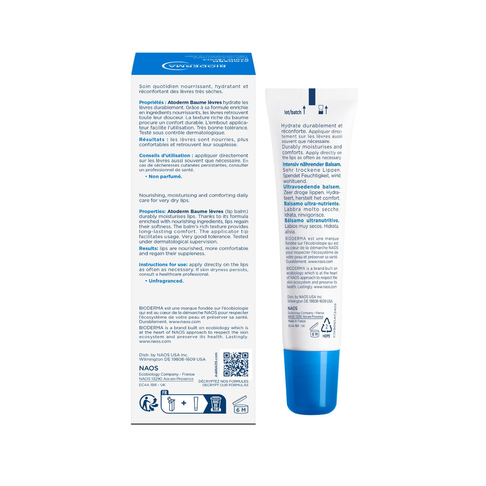 Bioderma atoderm lip balm applicator close-up demonstrating easy precise application
