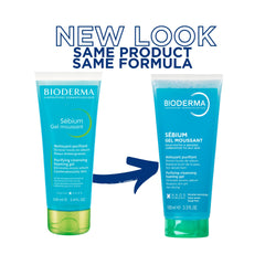 Close-up of Bioderma foaming gel texture producing gentle lather for purity