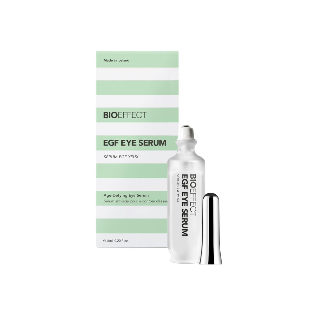 BIOEFFECT eye serum front packaging showing compact travel-friendly tube and brand