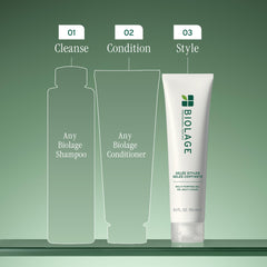 Biolage in-hand application demonstrating smooth spread and controlled hold benefit