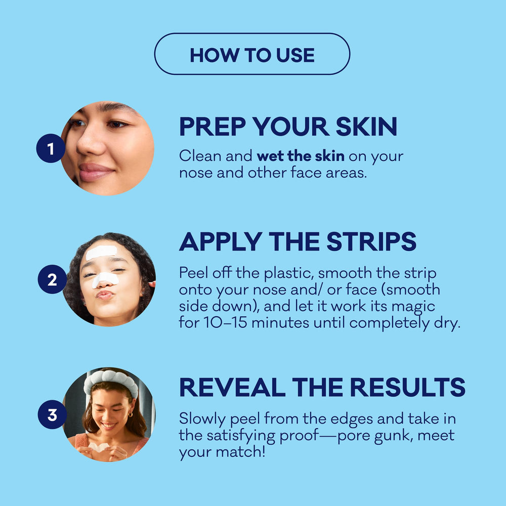 Bioré face strip on chin targeting clogged pores for clearer skin
