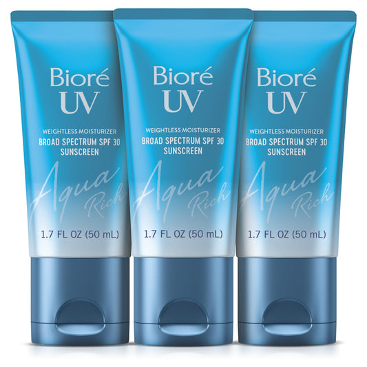 Bioré front packaging showing SPF 30 protection and sleek bottle design