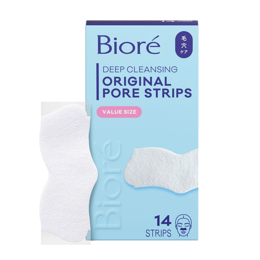 Bioré front packaging showing 14-count nose strips and clear benefit