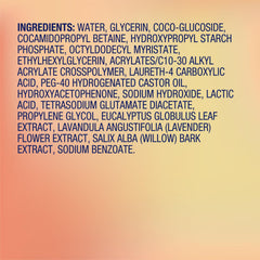 Bioré label ingredient list closeup showing fragrance-free and vegan claims