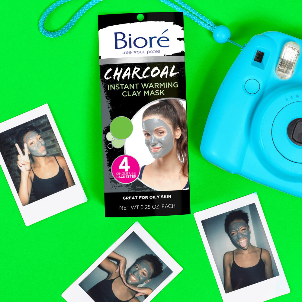Bioré mask applied to model T‑zone demonstrating targeted pore cleansing