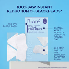 Bioré removed strip with visible extracted debris proving deep clean
