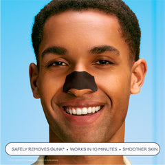 Bioré strip peeling off nose showing comfortable, painless removal