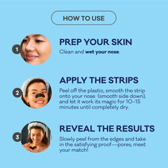 Bioré strip applied on nose in use demonstrating quick cleansing