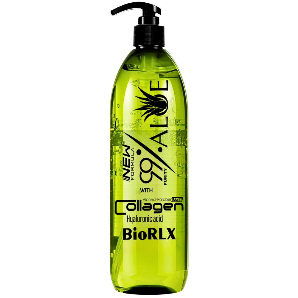 BioRLX front packaging bottle showing 250 ml size and clear gel benefits