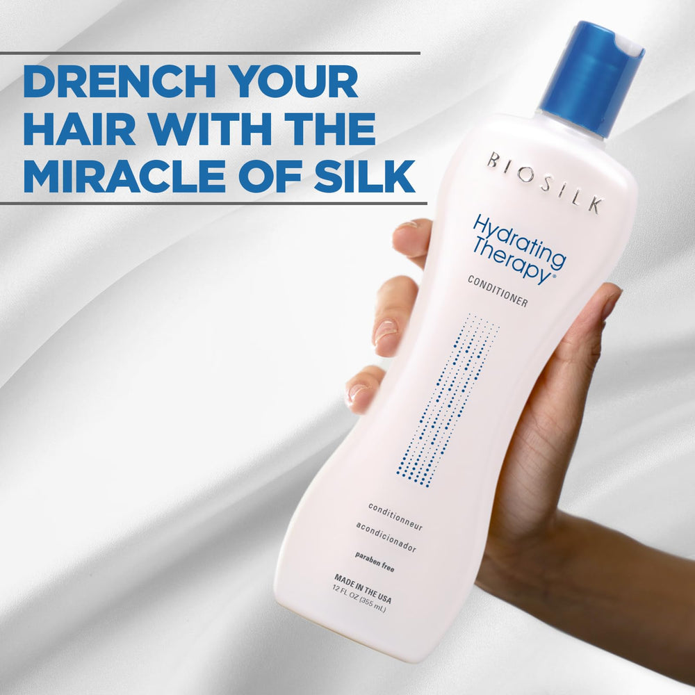 BioSilk conditioner pump close-up revealing creamy texture for smooth application