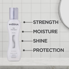 BioSilk clear serum texture on palm highlighting lightweight, non-greasy feel