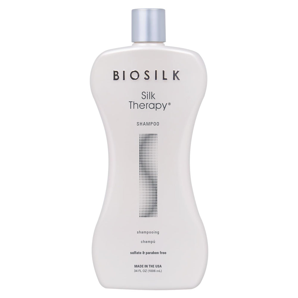 BioSilk front bottle view shows product and easy dispensing benefit