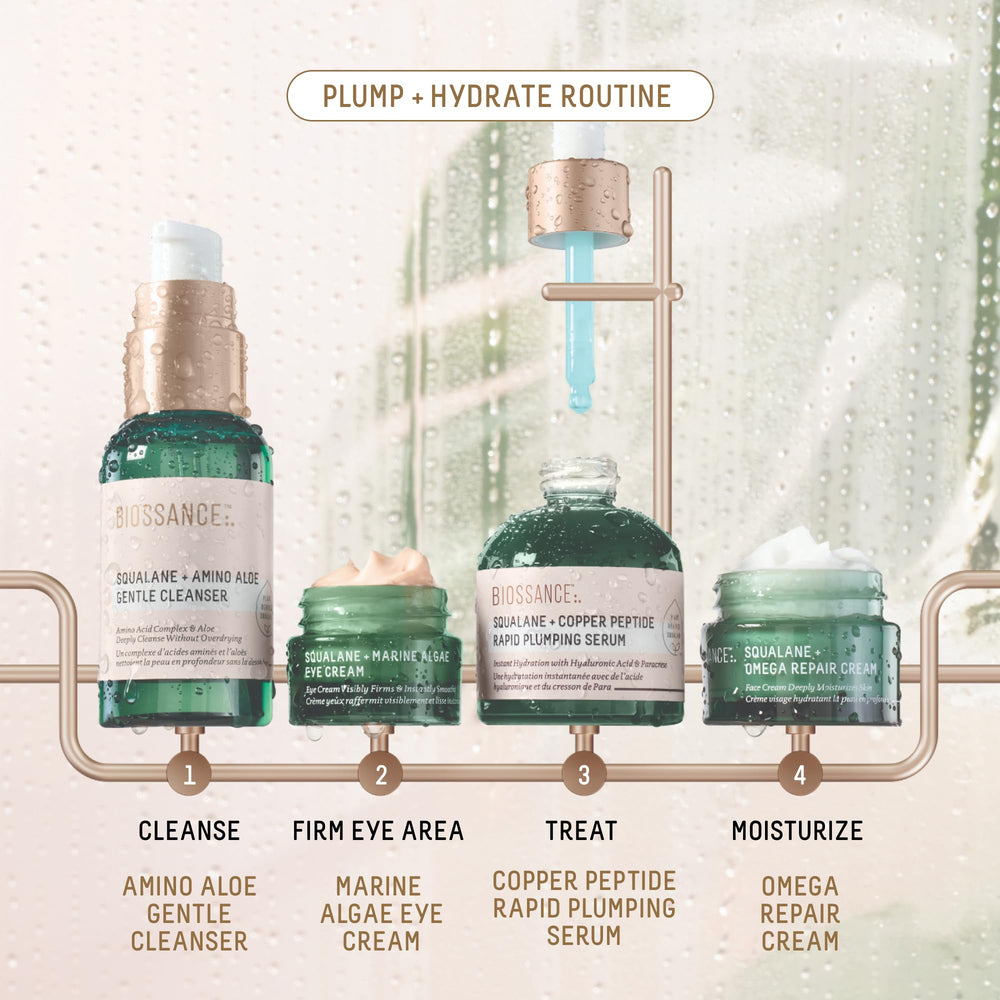 BIOSSANCE copper peptide rapid plumping serum dropper boosting surface plumpness