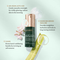 BIOSSANCE close-up of serum texture highlighting smooth hydrating finish benefit